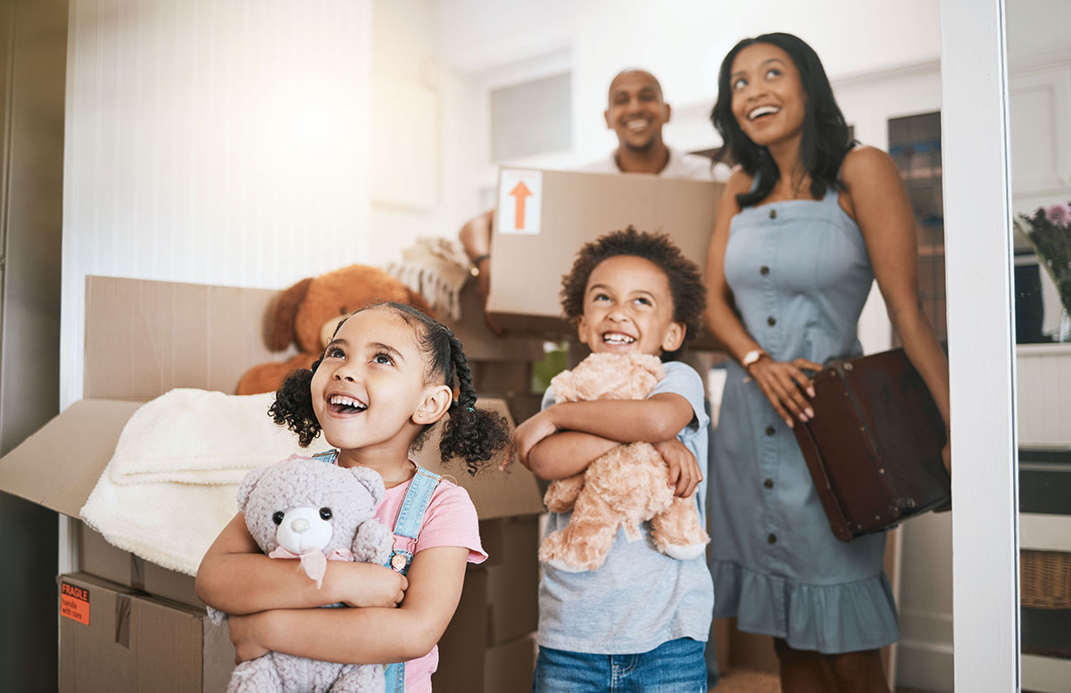 family moving in new home